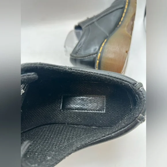 RARE DAISY Flower Dr. Martens Chunky Black Leather 12283 Oxford Boot WMS Sz 7 - Picture 13 of 15